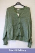Five Maelys La Maille Parisienne Women's 30% Mohair Cardigan, Lime Green, One Size