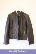 Tomahawk Garment IJM-4525 Men's Leather Jacket, Brown, Size M
