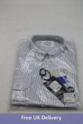 Three Kronstadt Men's Johan Oxford Shirt, White/Light Blue, Size to include 2x M 1x S