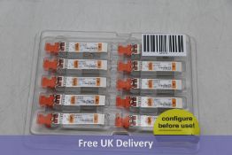 Ten Pack of Flexoptix MMF 850nm 300m/4.9dB Optical Transceiver Modules for SR FS Switches