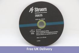 Ten Struers Cut-off Wheel, 20A25, 250mm, Diameter x 1.5 mm x 32 mm. Box damaged