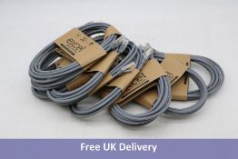 Ten Excel Cat6A Patch Lead F/FTP Shielded LSOH Blade Booted 100-153, Grey, 3m
