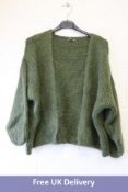 Five Maelys Women's 30% Mohair Cardigan, Forest Green, One Size