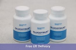 Five Tubs Glucotrust Glucose Management Complex, 30 Capsules, Per Tub, 3x Expired 09/2024, 2x Expire