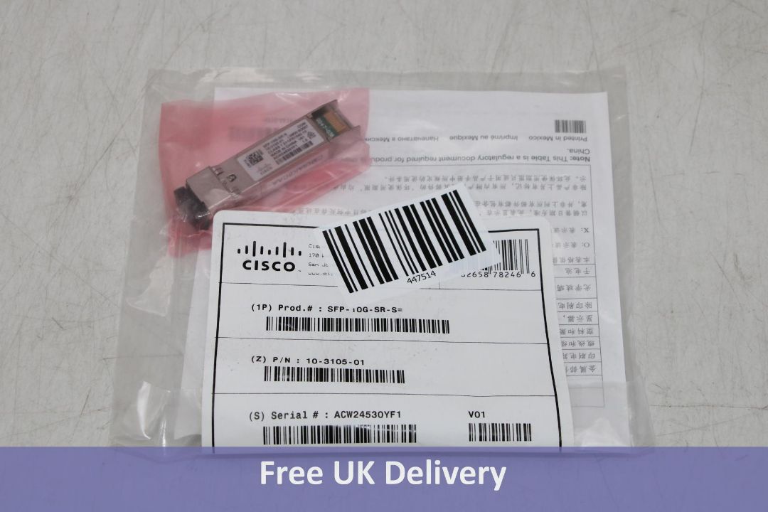 Cisco SFP SR-S Transceiver Module, 10 Gigabit