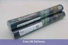 Three Rolls of Blooming Galerie Botanica Blue Mystic Floral Wallpaper, 10m x 53cm