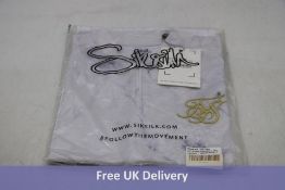 Six SikSilk Men's Baseball Tees, White Marble, Large