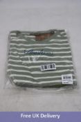 Stenströms Men's Striped Linen T-Shirt, Green/White, Size M