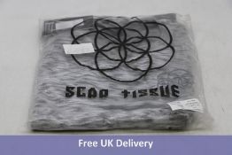 Five Scar Tissue Men's Oil Dye Curved Hem Knitted Tees, Grey, Large