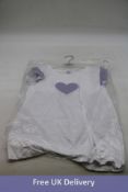 Six Rapife Morado Children's Girls Two Piece Set, White/Lavender, Four Age Eight, Two Age Ten