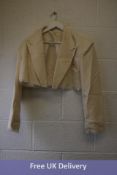 Source Unknown Women's Frayed Open Blazer, Champagne, One Size