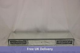 Mirrored Furniture Shelf with Drawer. Glass to Left Side of Drawer Damaged