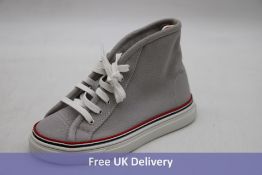 Thom Browne Kids Lace Up Fastening High Top Trainers, Light Grey/Red/Black, EU 30, No Box