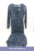 Beauut Women's Sequined Maxi Dress, Navy, UK 10