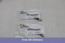 Two Beckhoff ZK2020-3132-1000 Power Cable, Black/Red