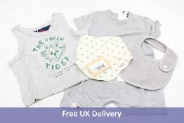 Four Baby Clothes items to include 1x The Animals Observatory Frog T-Shirt, Grey, 6 Month, 1x Bacabu