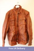 LM Leather Multi Pocket Jacket, Brown, Large
