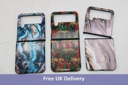Three Burga Phone Cases for Samsung Galaxy Z Flip 3 5G to include 1x Golden Taupe, 1x Mystic River a