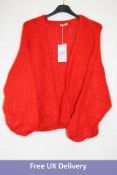 Five Maelys La Maille Parisienne Women's 30% Mohair Cardigan, Orange, One Size