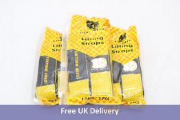 Ten Pairs of Gym Bullies Lifting Straps, Yellow, 1.5 Inches Wide, 27 Inches Long