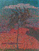 Gustav Gildemeister. Autumnal tree II (with pink cloud). Circa 1907