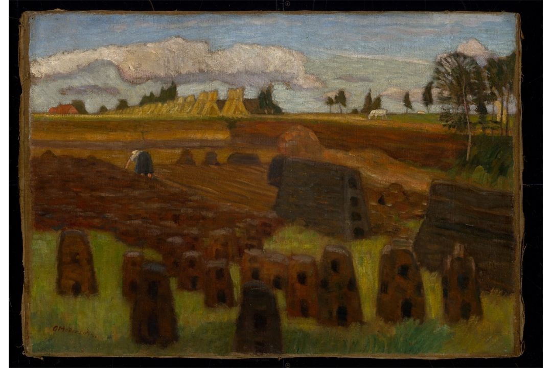 Otto Modersohn. Moorlandschaft mit Torfhaufen bei Bergedorf. 1914/15 - Bild 2 aus 3