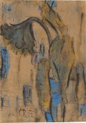 Christian Rohlfs. ”Welkende Sonnenblumen mit Blau”. 1922