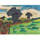 Karl Schmidt-Rottluff. Landschaft mit dunklen Bäumen. Um 1962 - Bild 1 aus 3