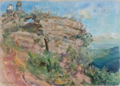 Max Slevogt. Palatinate landscape – the Rock of Neukastel. 1917