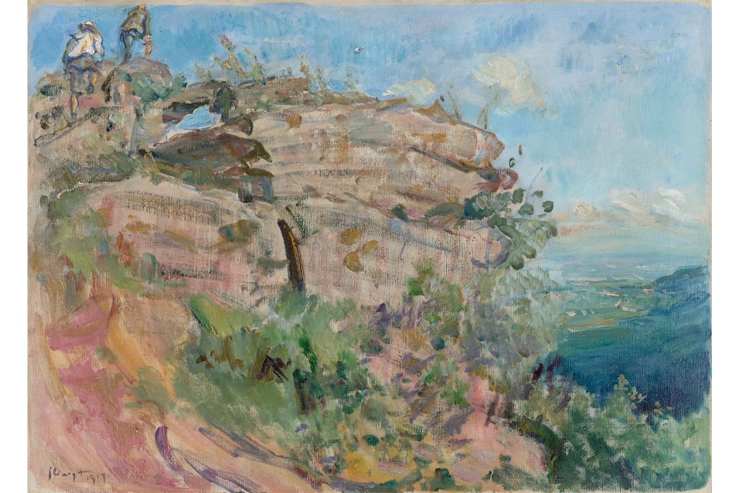 Max Slevogt. Pfalzlandschaft – Der Felsen von Neukastel. 1917 - Bild 1 aus 3