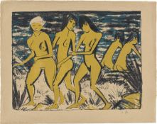 Otto Mueller. ”Fünf gelbe Akte am Wasser”. 1921