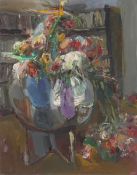 Bernhard Heisig. Still life on a glass table. 1979