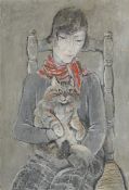 Jeanne Mammen. ”Frau mit Katze (Marie Louise)”. Before 1929