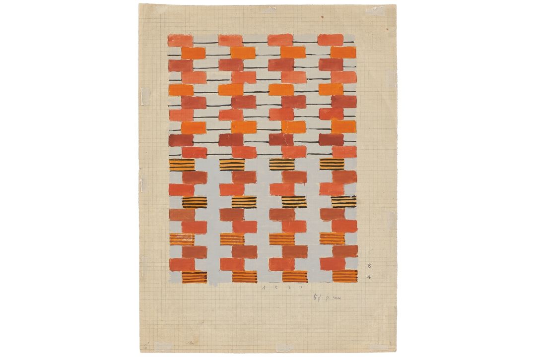 Gunta Stölzl. „Entwurf für einen Jacquard Wandbehang 5 Chöre“. 1928 - Bild 1 aus 2