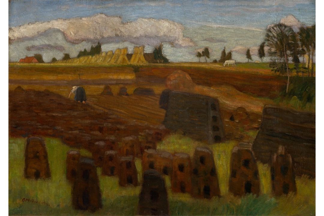 Otto Modersohn. Moorlandschaft mit Torfhaufen bei Bergedorf. 1914/15 - Bild 1 aus 3