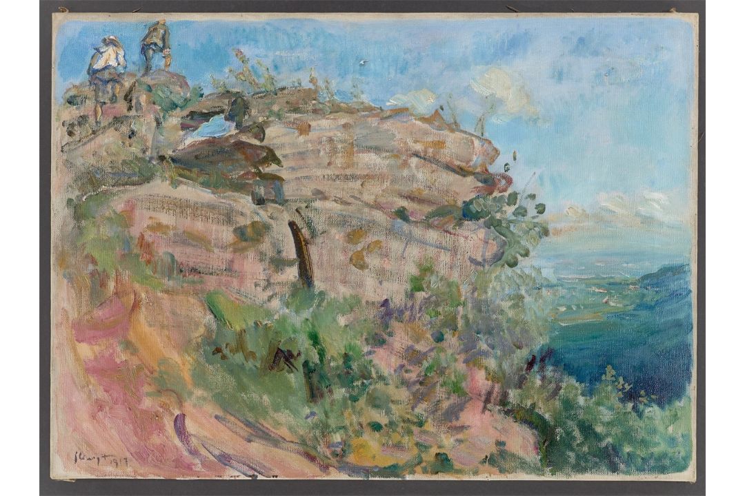Max Slevogt. Pfalzlandschaft – Der Felsen von Neukastel. 1917 - Bild 2 aus 3