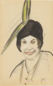 Jeanne Mammen. Woman with hat and feathers. Circa 1910-1914