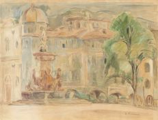 Hans Purrmann. ”Marktbrunnen in Trient”. 1933