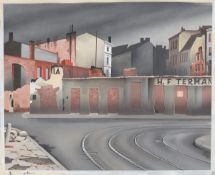 Karl Holtz. City with ruins. Circa 1945