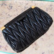 Miu Miu Oversized Black Patent Clutch Bag