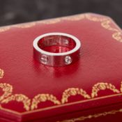 Cartier White Gold Love Ring With Diamonds