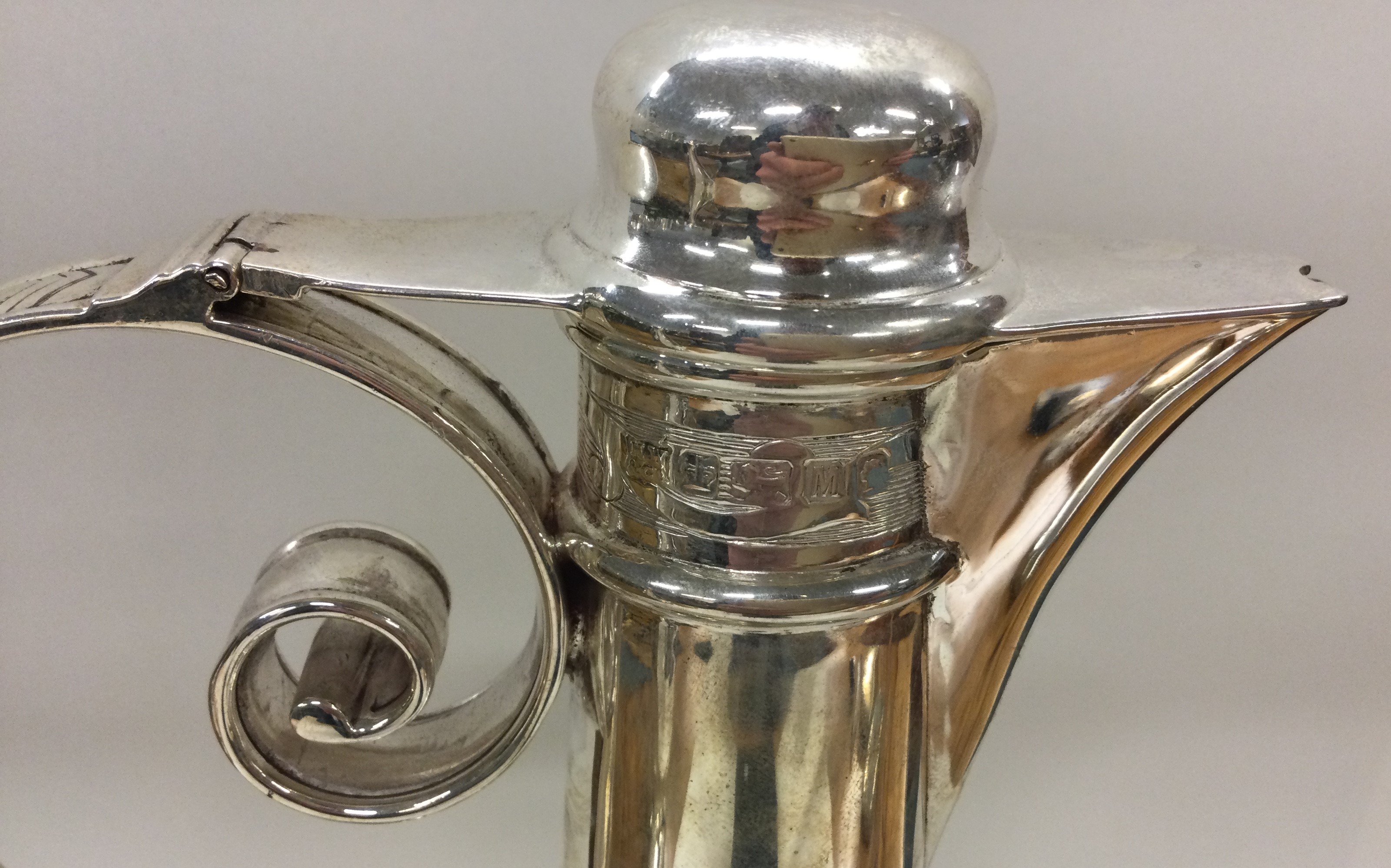 A rare Victorian silver communion wine jug. Sheffield 1879. By Henry Wilkinson. - Image 3 of 3