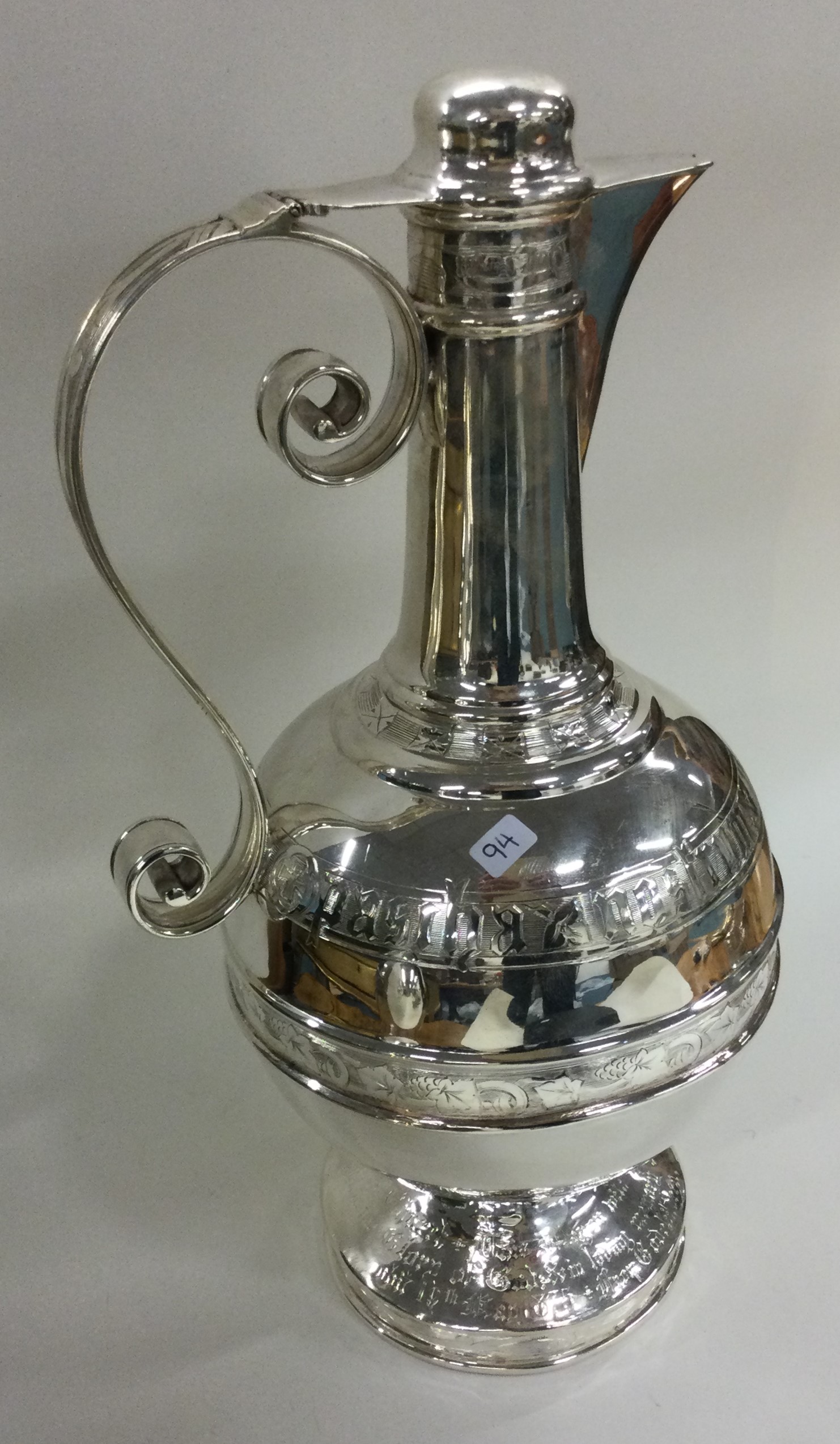 A rare Victorian silver communion wine jug. Sheffield 1879. By Henry Wilkinson. - Image 2 of 3