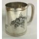 A novelty Victorian silver christening mug chased with flowers. London 1882. By Martin Hall & Co. - Image 2 of 2