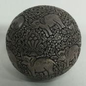 An Indian silver censer with pierced decoration.