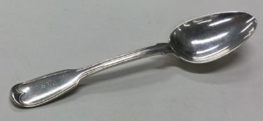 PAUL STORR: A silver dessert spoon.