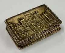 A 19th Century William IV silver gilt castle top vinaigrette depicting Windsor Castle.