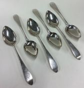 A set of six 18th Century Scottish silver crested spoons.