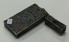 A 19th Century filigree silver card case.