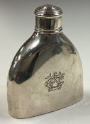A rare Georgian silver half-size flask with screw-top cover.